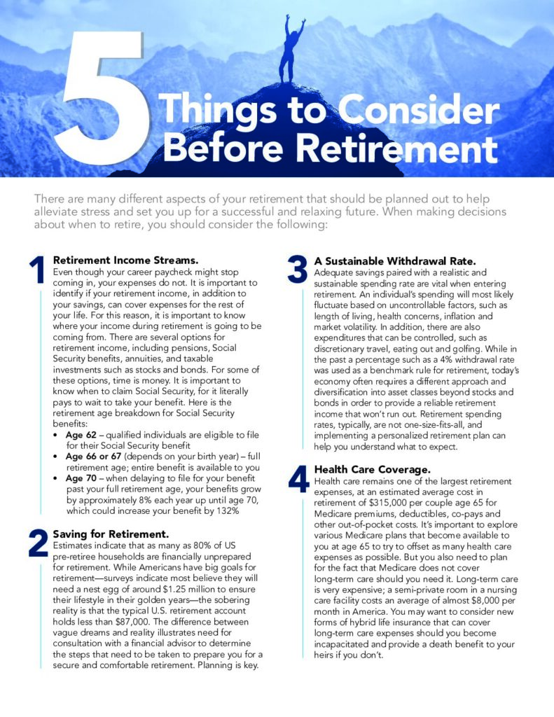 thumbnail of 5 Things To Consider Before Retiring